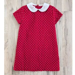 Bella Bliss Collared Red Polka Dot Dress, 5T (V6)